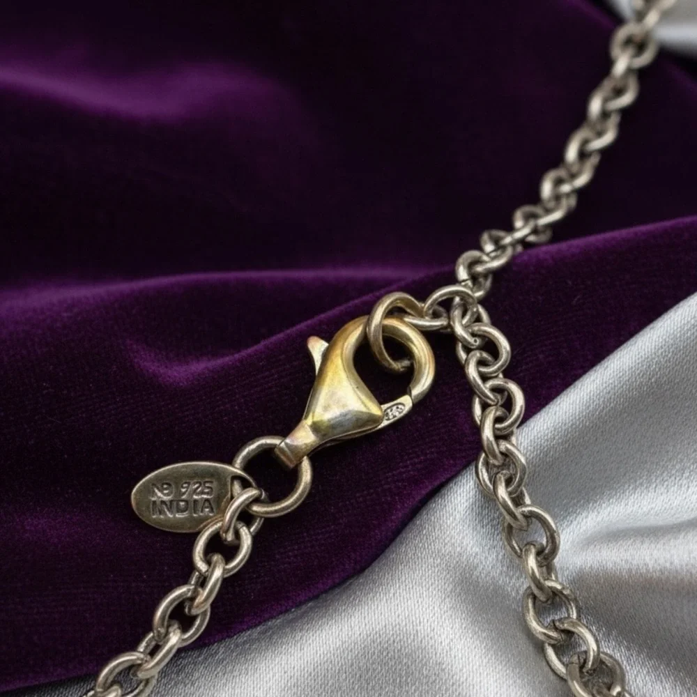 Nicky Butler Silver Pendant Necklace with Blue and Red Stones signed & stamped - Picture 5 of 7